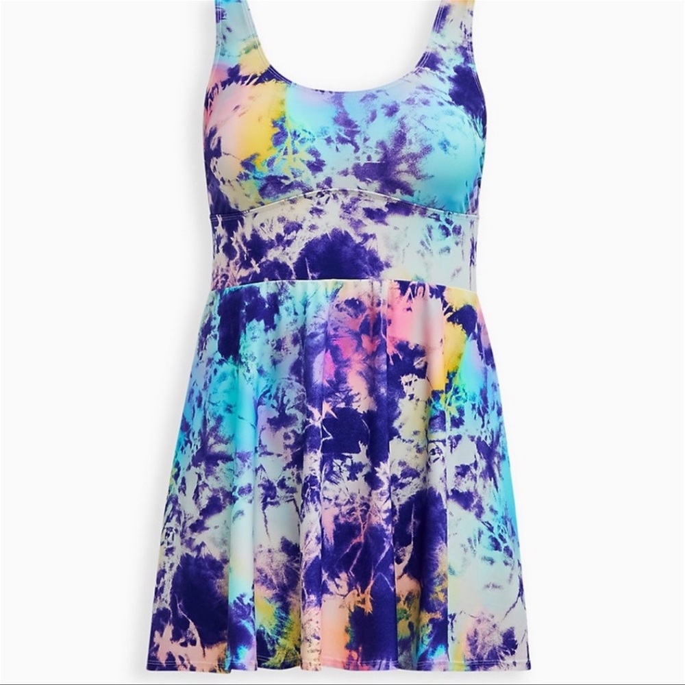 Torrid Scoop Long Length Tie Dye Swim Dress
